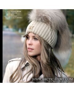 "MadFox" beanie - Amber fox tail