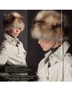 Boyaryn fur hat, white Canadian raccoon