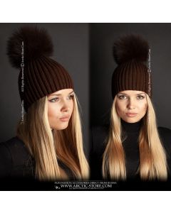 Beanie - XXL Brown Fox Bobble
