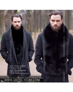Men's fur stole 160cm, Saga black fox