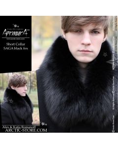 Men's fur collar 80cm, black fox