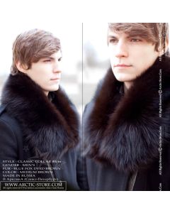Men's fur collar 80cm, brown fox