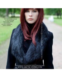 Reversible fur collar 95cm, Black Beaver