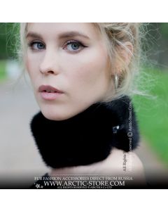 Neck collar - Choker, Black mink