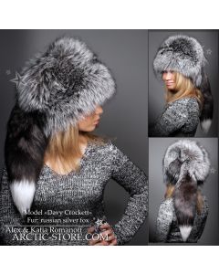 Davy Crockett hat, silver fox