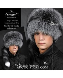 Davy Crockett hat, silver fox