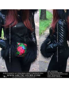 Hand muff Black Raccoon - Pavlovo Possad shawl