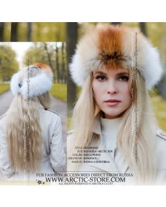 Headband - Red w/ Arctic fox