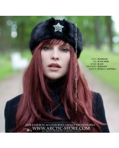 Headband - Black mink w/ a Star