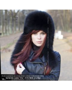 Headwrap long flaps - Black Fox