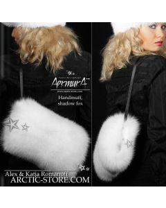 Hand muff, White fox