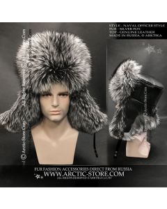 Naval Officer Silver Fox Fur Hat