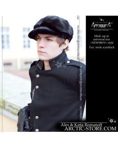 Newsboy cap, Black mink