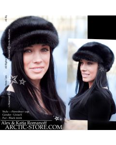 Newsboy cap, Black mink