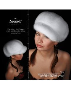 Newsboy cap, mink white