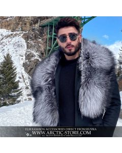 Men's pelerine, Russian silver fox