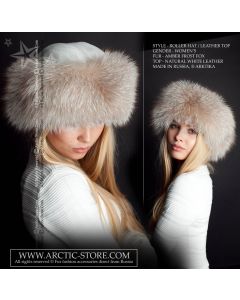 Roller fur hat, Amber Frost fox