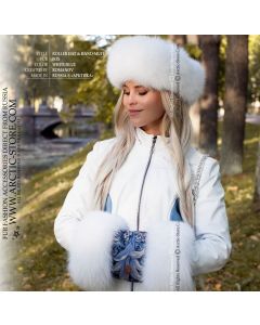 Pavlovo Possad Shadow fox fur set - hat & hand-muff
