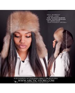 Trapper fur hat, baum marten light