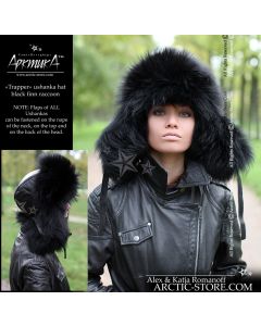 Trapper hat, Black Raccoon