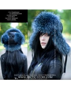 Trapper hat, Blue Raccoon fur