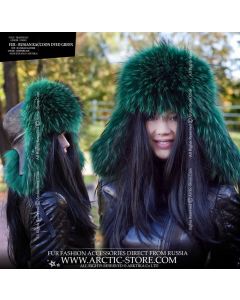 Trapper hat, Raccoon Green