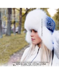 Trapper hat, Shadow fox, Pavlovo Possad shawl