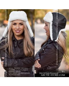 Trapper hat, Beaver sheared white