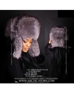 Siberian ushanka, silver/grey fox