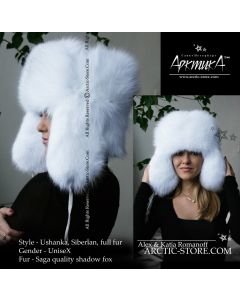 Siberian ushanka, White fox