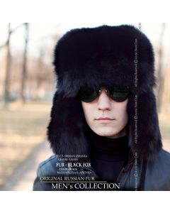 Siberian ushanka, black fox