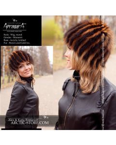 Fur wig, brown & red fox