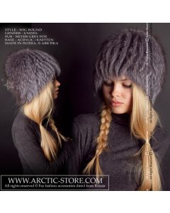 Fur wig, silver grey fox