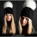 Beanie - XXL Shadow Fox Pom