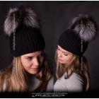 Beanie - XXL Silver Fox pom
