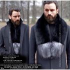 Men's fur collar 120cm, Black & Silver fox