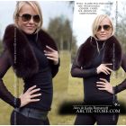 Classic fur collar 80cm, brown fox