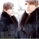 Men's fur collar 80cm, brown fox