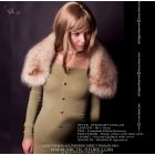 Fur collar 80cm, white Canadian raccoon