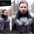 Men's fur collar 90cm, Black & Silver fox