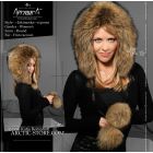 Eskimoska Hood/Hat w/ poms, Russian Raccoon