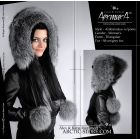 Eskimoska Hood/Hat w/ poms, Silver Grey fox