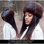 Round hat w/ flat leather top - Beaver