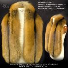 Golden Cross Fox Fur Power Collar from the TWINFUR™ Series, handcrafted by Romanov using two matched pelts with signature black spine lines, as seen in music videos.