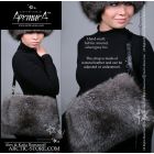 Hand muff, silver/grey fox