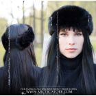 Headband - Black mink w/ chains