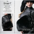 Hand muff, black fox