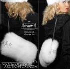 Hand muff, White fox