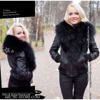 Round pelerine, black raccoon