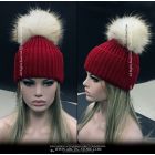 Beanie Brim - XXL Arctic Raccoon pom